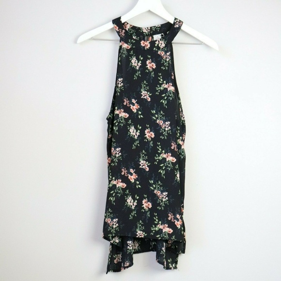 Paper Crane Tops - Paper Crane Floral Sleeveless Tank Top Blouse